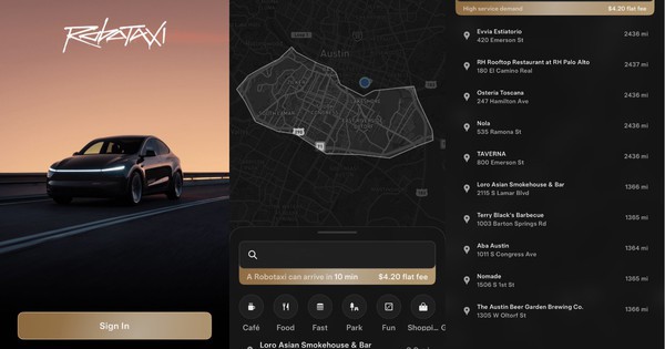 Những chi tiết thú vị trong ứng dụng gọi taxi tự lái của Elon Musk