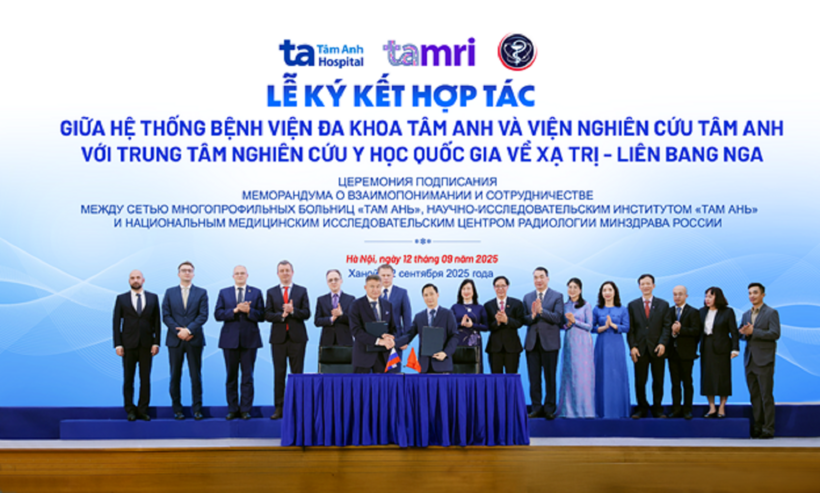 Lễ ký kết hợp tác diễn ra chiều 12/9 đã mở ra bước tiến mới trong nghiên cứu, chuyển giao công nghệ và điều trị ung thư tại Việt Nam. Ảnh: BVĐK Tâm Anh
