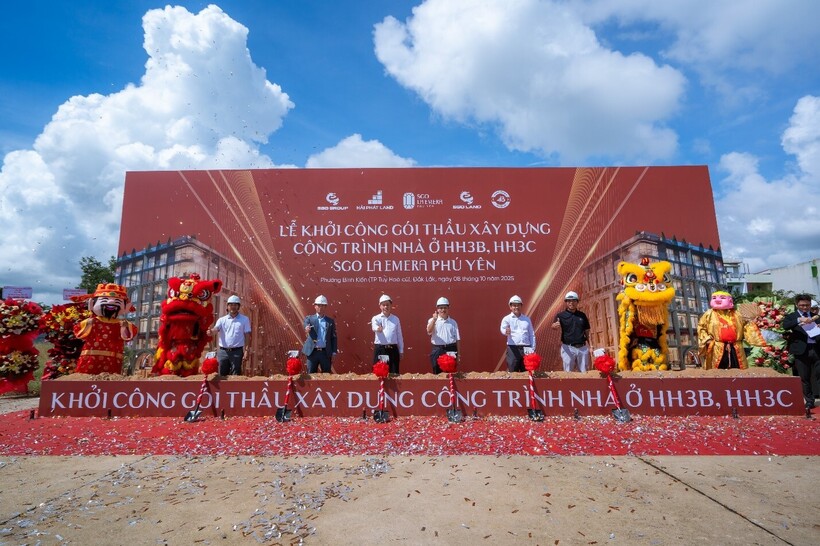 Lễ khởi công gói thầu xây dựng công trình nhà ở HH3B, HH3C thuộc dự án SGO La Emera Phú Yên.